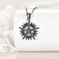 wholesale 925 Sterling Silver Supernatural Anti-Possession Pentagram Sunburst Pendant Necklace-0-4