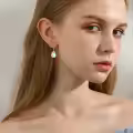 wholesale 925 Sterling Silver Blue Moonstone Flower Drop Earrings Wholesale-0-1