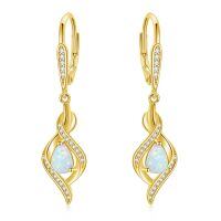 wholesale 925 Sterling Silver Opal Earrings-White