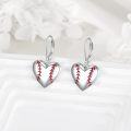wholesale 925 Sterling Silver Heart Baseball Soccer Dangle Drop Sports Themed Earrings Gifts for Women-0-3