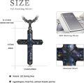 wholesale 925 Sterling Silver Black Abalone Shell Inlay Cross Pendant Chain Necklace for Men's Religious s -0-1
