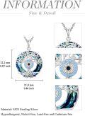 wholesale TOUPOP Evil Eye Necklace 925 Sterling Silver Tree Of Life/turquoise Evil Eye Crystal Pendant Necklace Protection Jewelry Amulet Christmas Gifts For Women Her -0-3