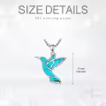 TOUPOP Sterling Silver Opal Hummingbird Horse Phoenix Wolf Butterfly Dragonfly Animal Necklace-0-3