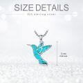 TOUPOP Sterling Silver Opal Hummingbird Horse Phoenix Wolf Butterfly Dragonfly Animal Necklace-0-3