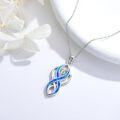 wholesale Sterling Silver Opal Celtic Knot Necklace Infinity Heart Pendant for Women-0-7
