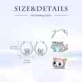 TOUPOP 925 Sterling Silver Hypoallergenic Panda Cat Bat Huggie Hoop Earrings-0-1