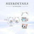 TOUPOP 925 Sterling Silver Hypoallergenic Panda Cat Bat Huggie Hoop Earrings-0-1
