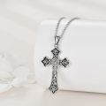 wholesale 925 Sterling Silver Celtic Cross Necklace for Women Men - Vintage Irish Christian s 47cm Chain Length-0-3