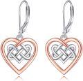 wholesale 925 Sterling Silver Celtic Knot Heart Drop Earrings for Women-0-0
