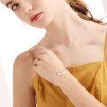 wholesale 925 Sterling Silver 925 & Rose Gold Freshwater Pearl Bangle Bracelet for Women Bridal Wedding Jewelry for Mom-0-4