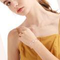 wholesale 925 Sterling Silver 925 & Rose Gold Freshwater Pearl Bangle Bracelet for Women Bridal Wedding Jewelry for Mom-0-4