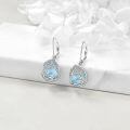 wholesale 925 Sterling Silver Tree Of Life Drop Earrings Wholesale With Green Stone-0-44