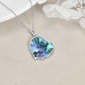wholesale 925 Silver Axolotl Heart Pendant Necklace Rose Gold Plated Zircon Abalone Love You Forever-0-2