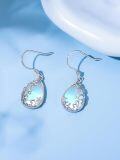 wholesale 925 Sterling Silver Teardrop Moonstone Dangle Earrings with Filigree Design for Women Gifts-0-3