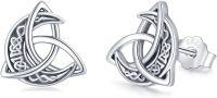 wholesale 925 Sterling Silver Celtic Triquetra Stud Earrings - Vintage Irish  for Women-A-Celtic Earrings