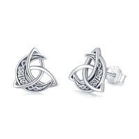 wholesale 925 Sterling Silver Celtic Triquetra Stud Earrings - Vintage Irish  for Women-A-Celtic Earrings