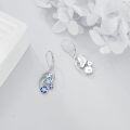wholesale 925 Sterling Silver Butterfly & Blue Flowers Drop Earrings - Mothers Day Gift for Her-0-5
