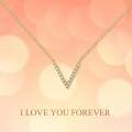 wholesale 18k Gold V Shape Lab Diamond Pendant Necklace Wholesale With Chain-0-5