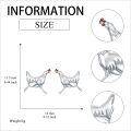 wholesale 925 Sterling Silver Hypoallergenic Chicken Stud Earrings for Women and Teen Girls-0-4