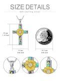 wholesale 925 Sterling Silver Cross Pendant Necklace With Abalone Shell Gold Sunflower Zircon For Women-0-4