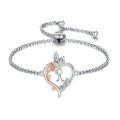 TOUPOP Sterling Silver Rose Heart Butterfly Initial R Letter Link Bracelet Jewelry Gifts-0-0