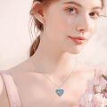 wholesale 925 Sterling Silver Heart Dragonfly Blue Crystal Locket Pendant Necklace For Women-0-2