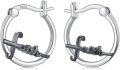 wholesale 925 Sterling Silver Faith Cross Hoop Earrings - Religious  for Women-0-0