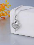 wholesale 925 Sterling Silver Heart Shape Crystal Caduceus Angel Wings RN Graduation Cap Necklace-0-4