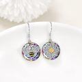 wholesale TOUPOP Bee Sunflower Earrings Sterling Silver Crystal Dangle Drop Earrings Bee Gifts For Women Christmas Birthday Jewelry For Women -0-2
