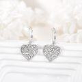 wholesale 925 Sterling Silver Filigree Heart Drop Earrings with Leverback Closure-0-2