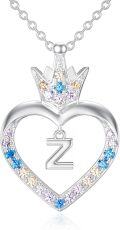 wholesale TOUPOP Heart Initial Necklace For Women Sterling Silver Heart Crown Initial Letter Pendant Necklace Birthday Anniversary Christmas Jewelry Gifts For Women Her Girlfriend -0-0