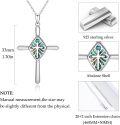 wholesale 925 Sterling Silver Abalone Shell & Malachite Stone Inlay Cross Pendant Necklaces for Women and Girls s 48cm Chain Length-0-3