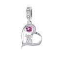 wholesale 925 Sterling Silver Blue Sapphire Moon Heart Cow Charm Pendant-0-21