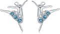 wholesale 925 Sterling Silver Austrian Birthstone Crystal Ballerina Earrings Ballet Recital Gift-0-0