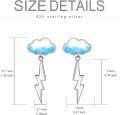 wholesale 925 Sterling Silver Lightning Bolt Cloud Stud Earrings for Women Girls Teens-0-4