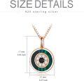 wholesale 925 Sterling Silver Plated Rose Gold Malachite Round Evil Eye Pendant Necklace for Women Greek Protection Amulet s-0-3