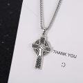 wholesale 925 Sterling Silver  Celtic Knot Cross Necklace with Chain - Mens  for Him-0-3
