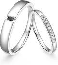 wholesale TOUPOP Personalized Wedding Band Set For Couple Wedding Ring Sets For Him And Her 925 Sterling Silver/10k/14k/18k Gold Anniversary Valentine's Day Christmas Gift For Wife And Husband -0-0