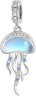wholesale 925 Sterling Silver Jellyfish Charm Beads Fits Bracelets Necklace Jewelry for Women-0-0