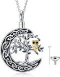 wholesale 925 Sterling Silver Owl Moon Tree of Life Keepsake Pendant Necklace w/Filler Kit-0-0
