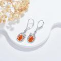 wholesale 925 Sterling Silver Orange Fire Opal Butterfly Drop Earrings-0-2
