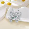 wholesale 925 Sterling Silver Hummingbird Heart-Shaped Crystal Dangle Earrings - Gifts for Women-0-2