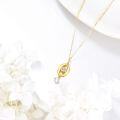 wholesale 10K Golden Pendant with Diamond and Pearl Charm Necklaces for Women - Elegant Solid s-0-3
