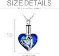wholesale 925 Sterling Silver Blue Austrian Crystal Heart Cremation Jewelry with Funnel and Pin Set-0-5