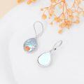 wholesale 925 Sterling Silver Blue Moonstone Tree of Life Rose Gold Lotus Drop Earrings-0-2