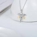 TOUPOP Sterling Silver Caduceus Angel Wing RN Necklace Jewelry Gift-0-4