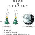wholesale 925 Sterling Silver Metal Glittery Green Christmas Tree Dangle Earrings with Star Topper - Holiday  for Women-0-4