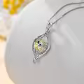 TOUPOP Sterling Silver Crystal Infinity Love Heart Pendant Necklace-0-2