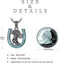 wholesale Sterling Silver Stone Western Cowboy Horseshoe Necklace Cowgirl Gift-0-21