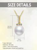 TOUPOP 14k Gold Freshwater Pearl Necklace with Bow/Heart/Dolphin Pendant-0-3
